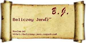 Beliczey Jenő névjegykártya