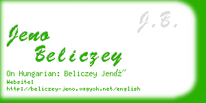 jeno beliczey business card